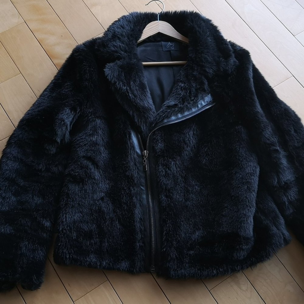 Faux Fur Moto Jacket - John + Jenn